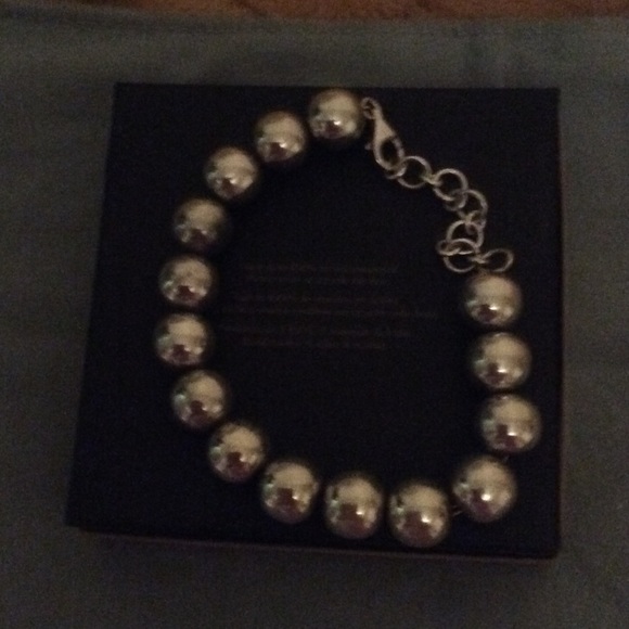 Sterling Silver ball bangle bracelet.