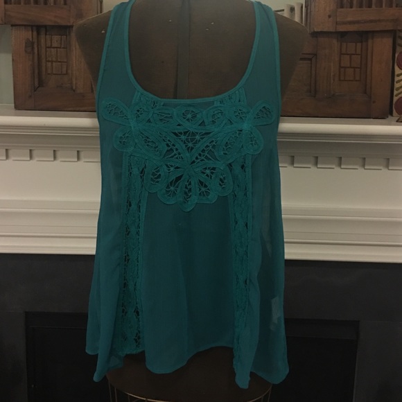 Teal lace top size M - Picture 1 of 3