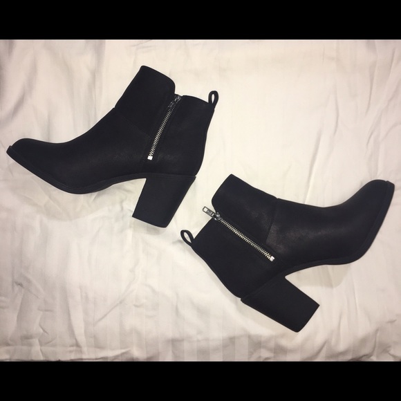 black heeled booties