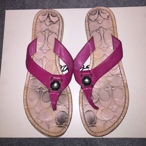 Pink Coach flip flops