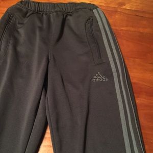Adidas Boys Medium grey warm up soccer pants.