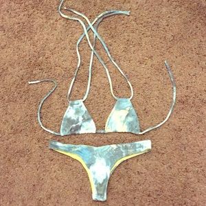 Maui Girl green tie dye bikini