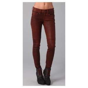 Rag and Bone Leather Pants Brown - size 27