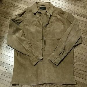 Tan leather jacket TALL Size