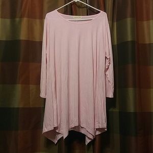 Larace Light Pink Tunic Handkerchief Bottom 3X