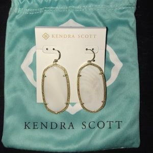 Large white pearl Kendra Scott earrings
