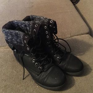 Black womens "combat" boots