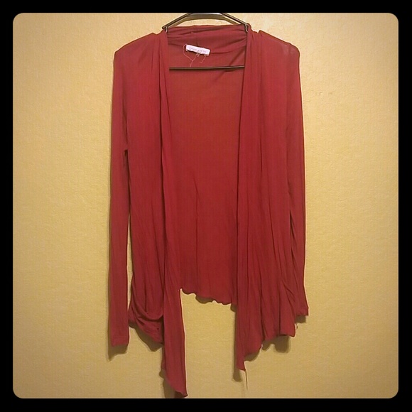 Red cardigan