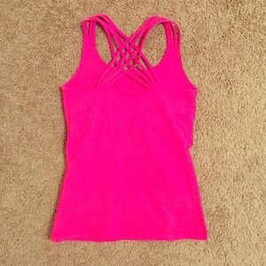 Calvin Klein hot pink exercise top w built in bra