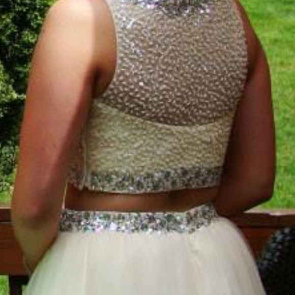 Champagne two piece prom dress - Picture 2 of 4