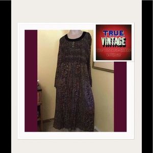 VIntage Long Floral Dress By More Jazz 16 VIntage Long Floral Dress By More Jazz 16