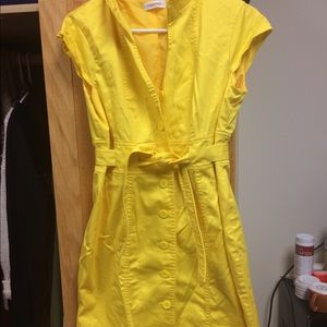 Super cute belted yellow dress