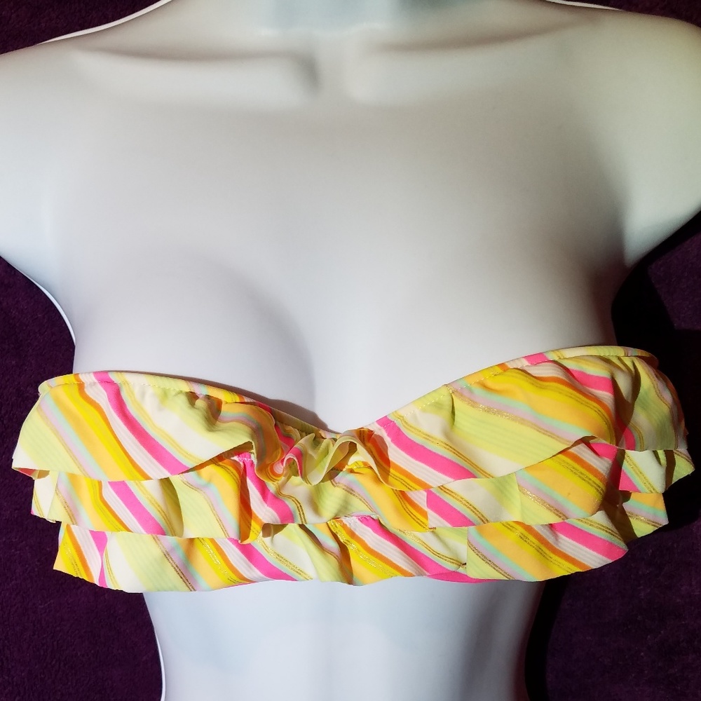 Victoria's Secret Strapless Ruffled Bikini Top 32B