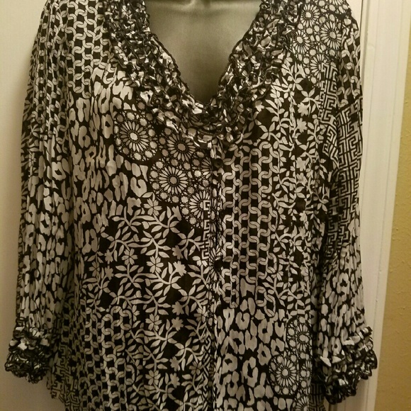 Womens Ruffled Blouse - Picture 2 of 2