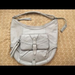 L.A.M.B. Grey leather hobo bag.