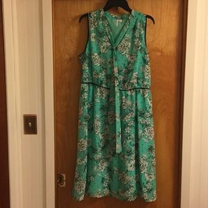 Green and White dress with Flowers