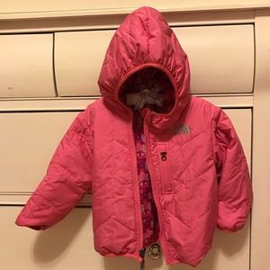 NORTHFACE girls reversible pink windbreaker