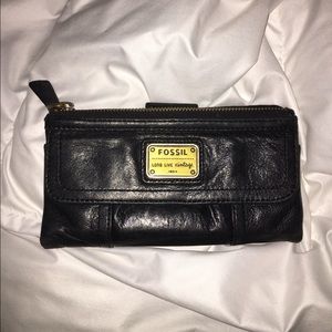 Black leather Fossil wallet