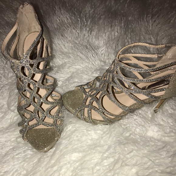 Beautiful Champagne Rhinestone Heels - Picture 4 of 4