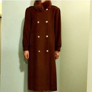 Cashmere Wool Dark Brown Caramel Coat jacket