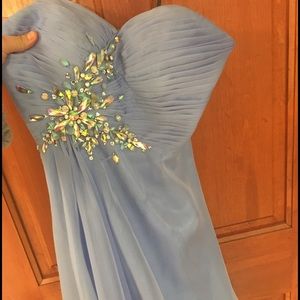 Short light blue formal dress