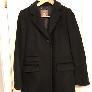 Black Wool Collared Coat