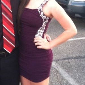 One shoulder tight homecoming dress