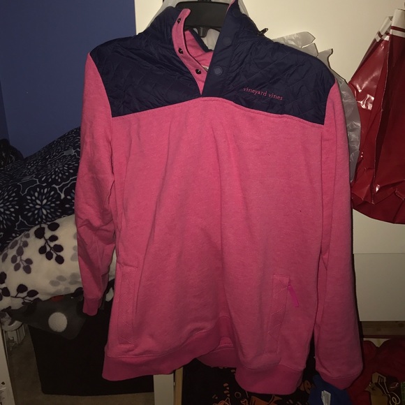 Pink Vineyard Vines quarter button