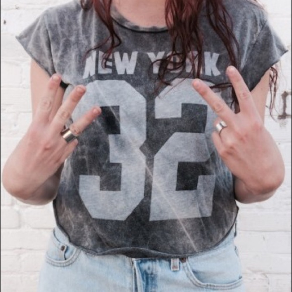 BRANDY MELVILLE Acid Wash New York Shirt