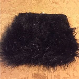 NWT faux fur clutch
