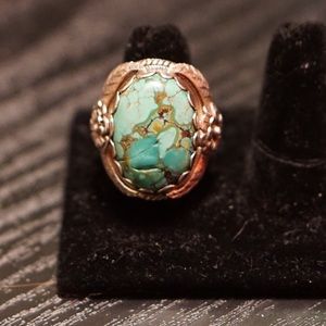 Sturdy Navajo Turquoise, Sterling-Silver Ring