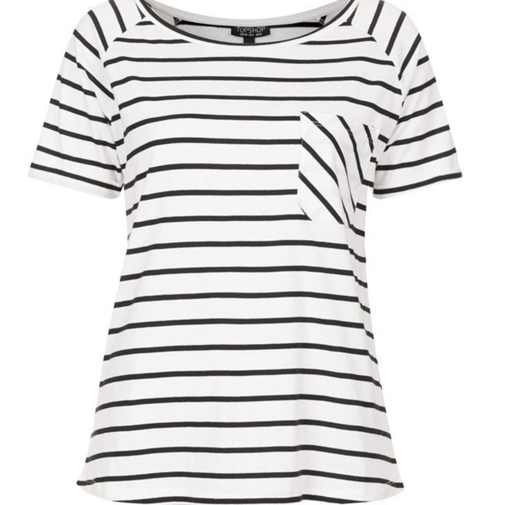 TOPSHOP Striped Short Sleeve