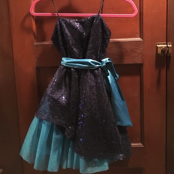 Blue sequin dress