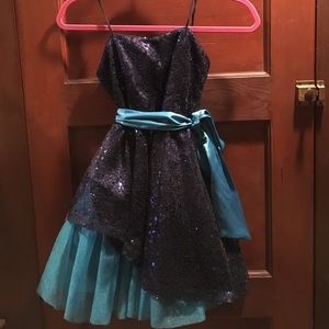 Blue sequin dress