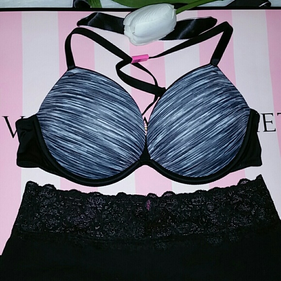 X Nwt Pink VS Bra 32B + Low rise Boyshort Panty S - Picture 2 of 3