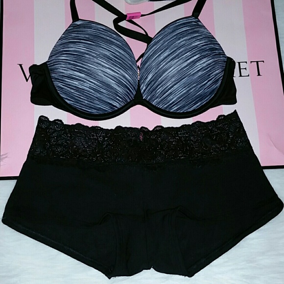 X Nwt Pink VS Bra 32B + Low rise Boyshort Panty S - Picture 3 of 3