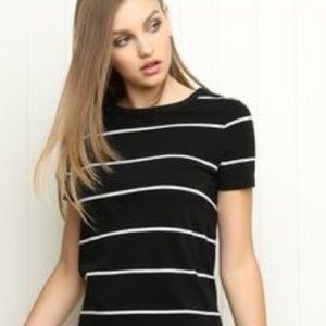 BRANDY MELVILLE Black and White Striped Top