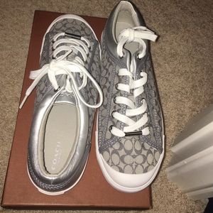 Coach silver sneakers brand new NEVER WORN 👍