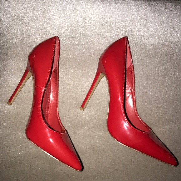 Red patent leather stiletto