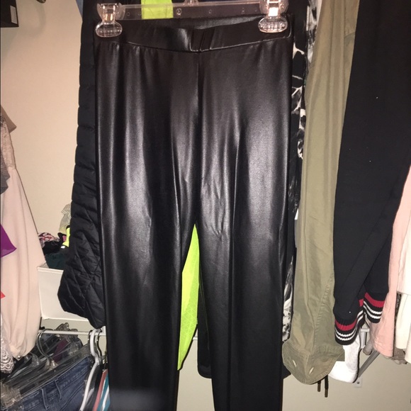 Black pleather leggings