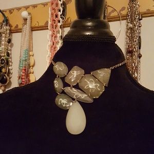 Geo mint statement choker necklace