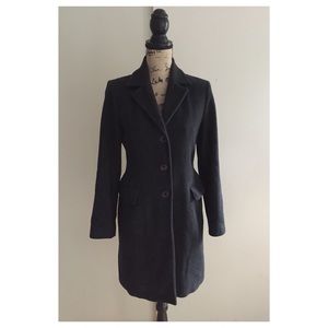 Benetton wool dark grey coat size 38