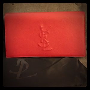 Lightly used YSL Belle Du Jour Red Clutch