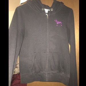 Black Zip-up PINK sweatshirt