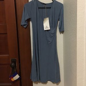 Classic silhouette blue Prana cross top dress! NWT