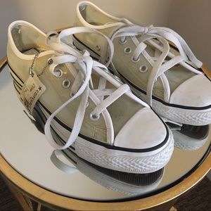 Clear White + Black Converse