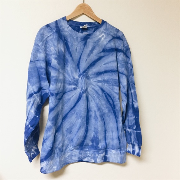 Comfort Colors Sweaters Oversized Blue Tie Dye Sweatshirt Poshmark