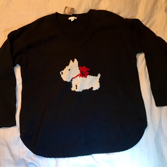 *New*JJill WestieScottie Terrier oversized Sweater