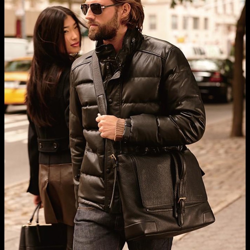 🚫SOLD🚫 Coach Clarkson Leather Down Jacket - Picture 1 of 8