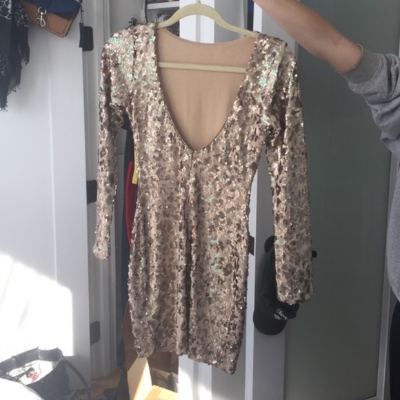 Dress the Population Gold sequin dress - Picture 2 of 4